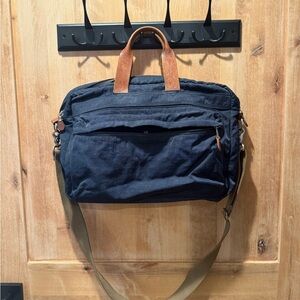 J. Crew Navy and Brown Messenger Bag